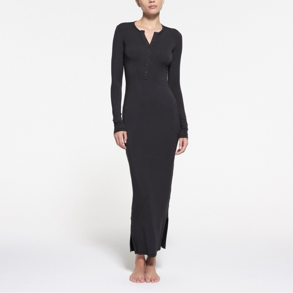 Skims Long sleeve Sleep Henley Dress